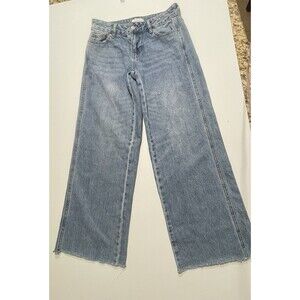 Pacsun Baggy Wide Leg Rise Baggy Denim Jeans Light Blue Wash 100% Cotton Sz 25